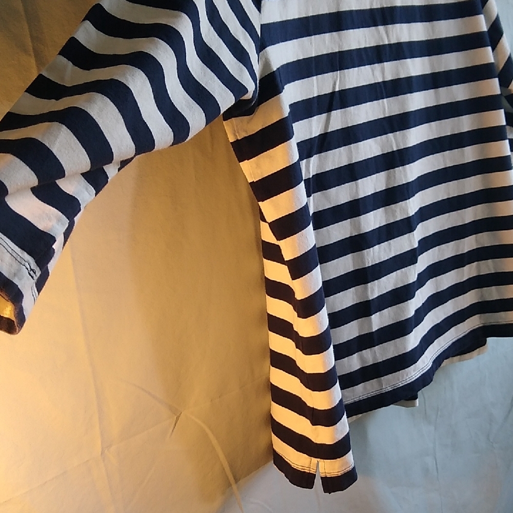 women's M-L-XL navy & white Polo stretchy stripes - Picture 12 of 14